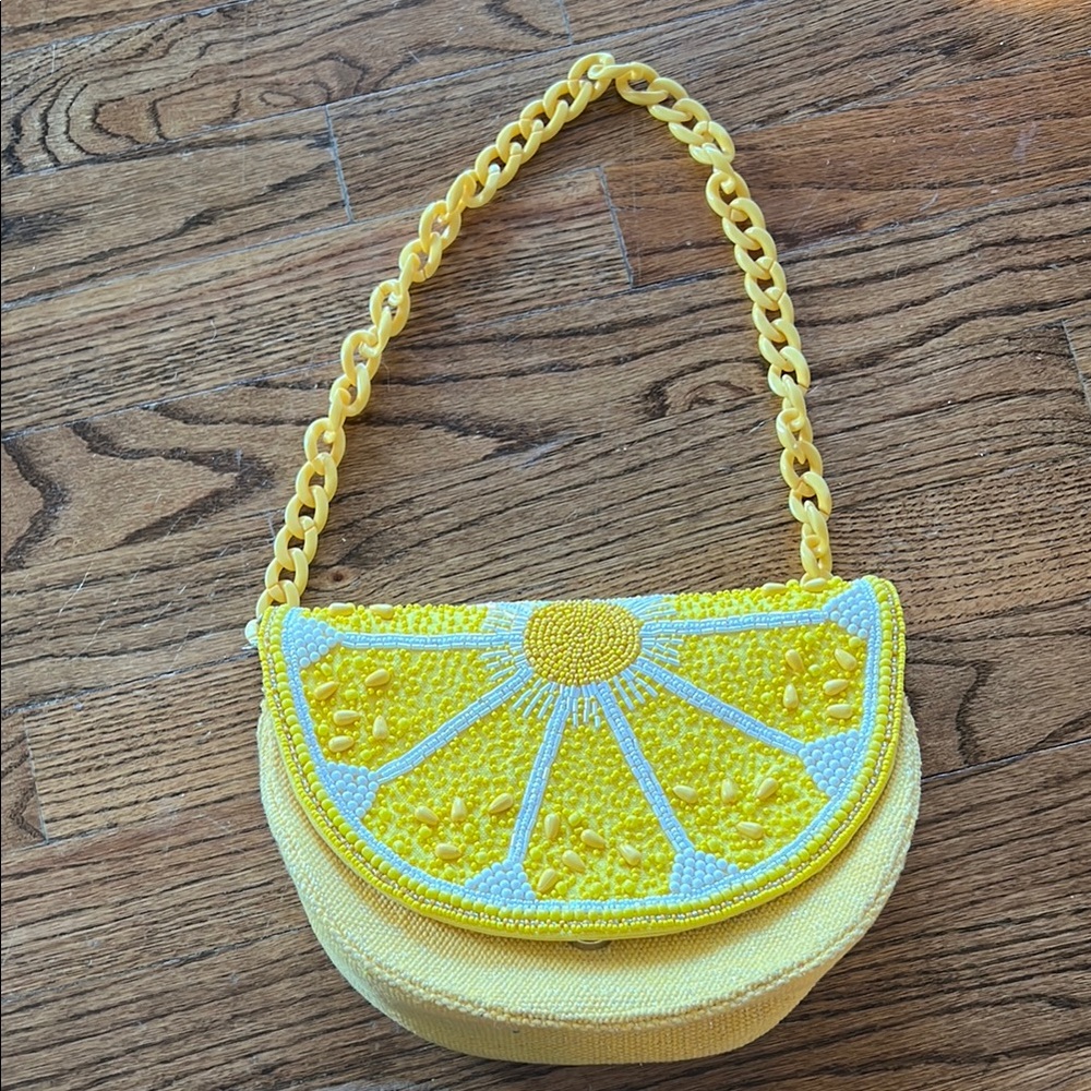 Playful Yellow Citrus Slice Shoulder Bag